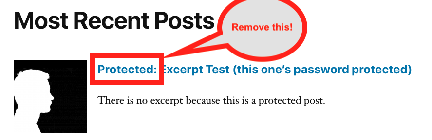 How to remove "Protected:" from password protected post in WordPress